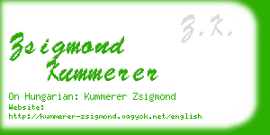 zsigmond kummerer business card